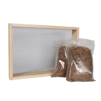 langstroth hive insulation box made from douglas fir with stainless steel mesh