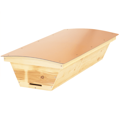 Standard top bar hive made from sugar pine with composite roof