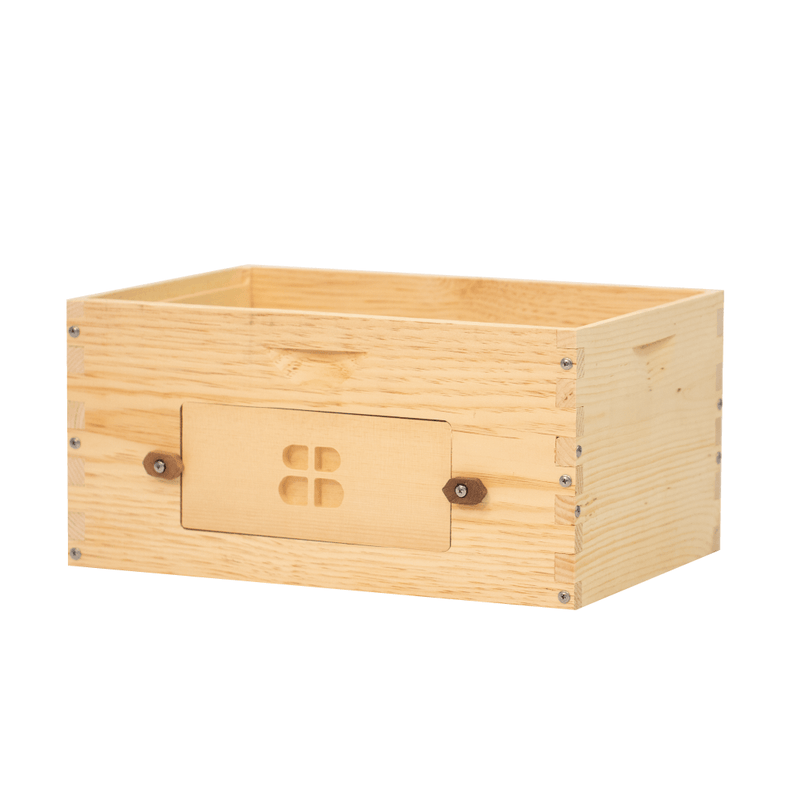 Deep Langstroth beehive box with a window
