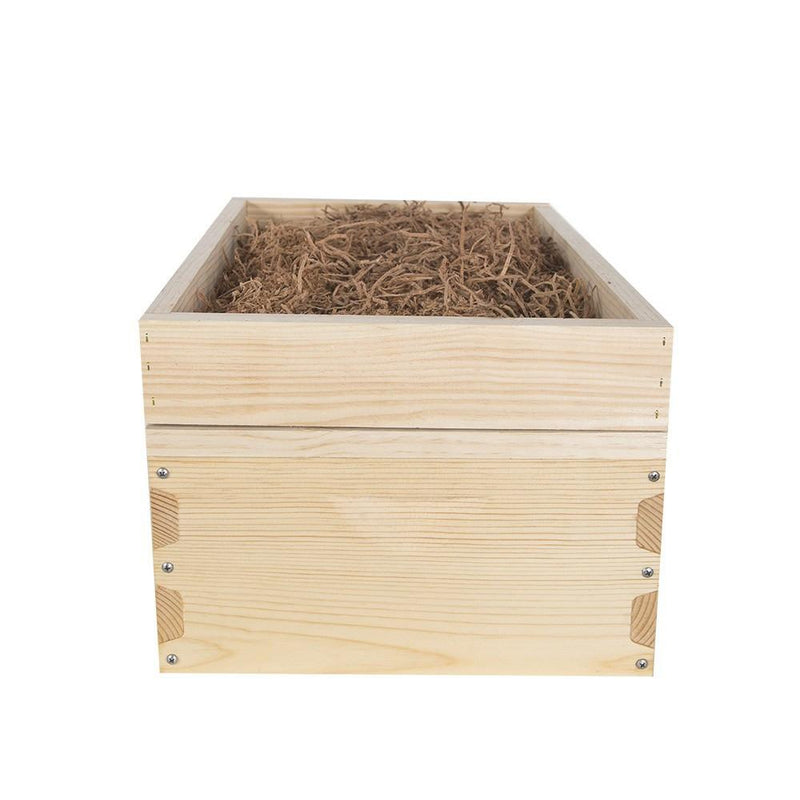 langstroth hive insulation box made from douglas fir with stainless steel mesh